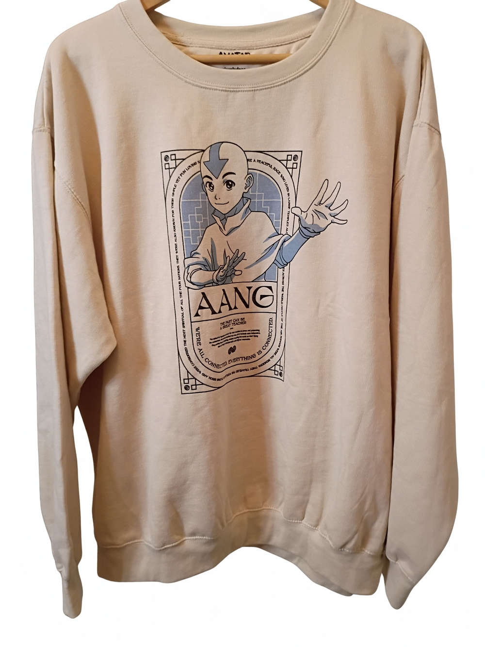 Bioworld Avatar: The Last Airbender Aang Sweatshirt Size 2XL Ivory Nickelodeon